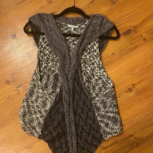 Buckle sleeveless Hooded Cadigan Adorable xl